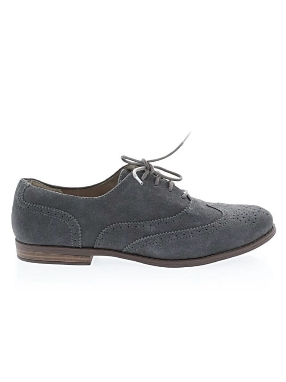 Suede Wingtip Oxford Lace-Up Dress Shoe - Gray